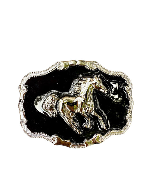 A8885 - Black & Silver Western Buckle