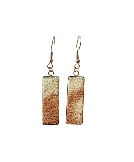 J6696 - 100% Hair on Hide Earrings Dangles - Rawhide Western Wear 