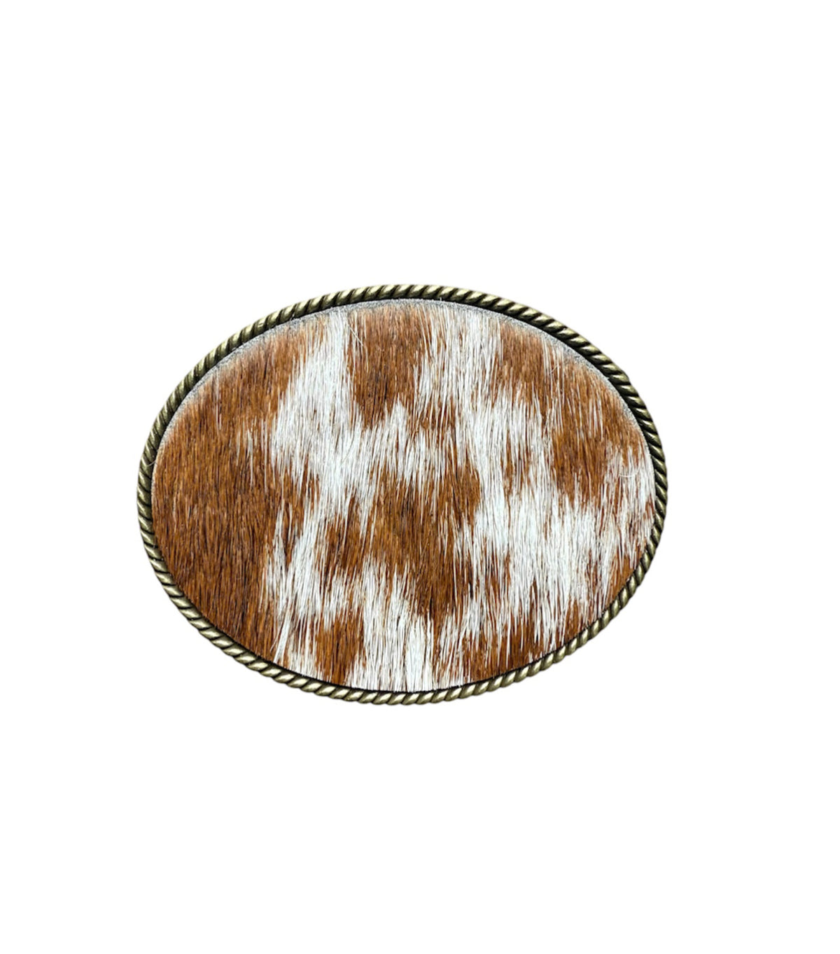 A8872 - Bronze Antique Colour Western Buckle w Real Cowhide insert - Rawhide Western Wear 