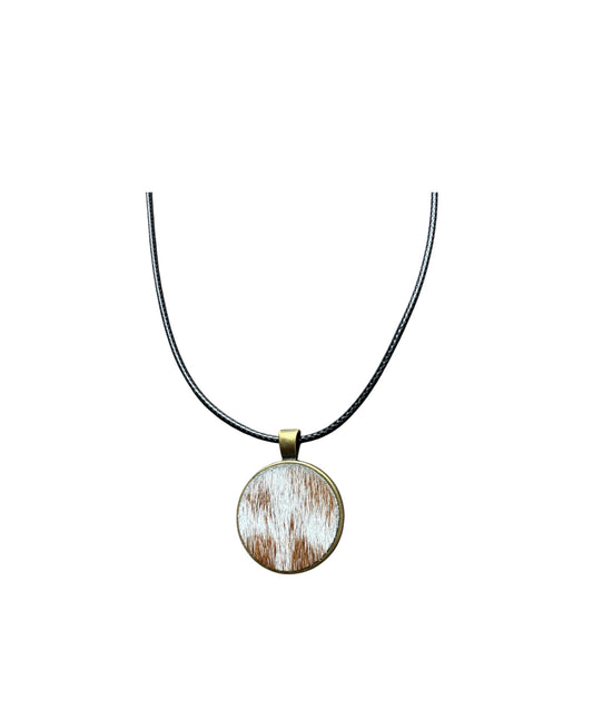 J6915 - 100% Cowhide Pendant Necklace