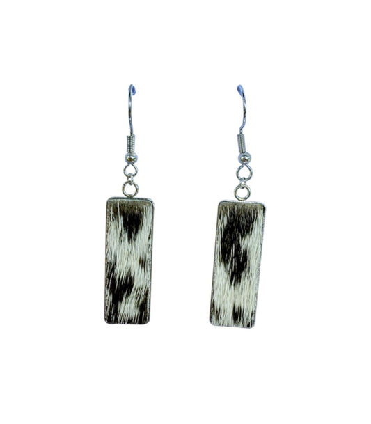 J6696E - 100% Hair on Hide Earrings Dangles