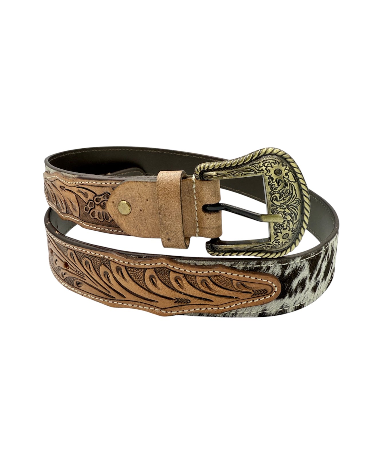 A8224B - 34” (Medium) Hand Tooling Leather Cowhide Belt