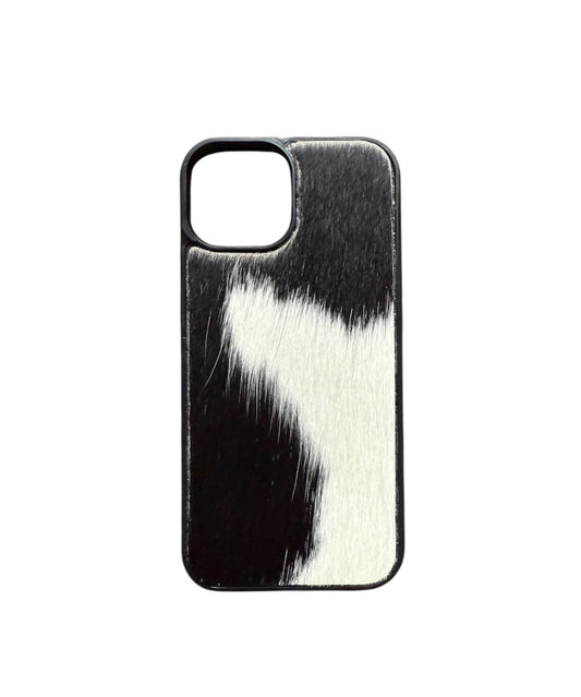A8765 - IPhone 15 Hair on Hide w Rubber Case - Rawhide Western Wear 