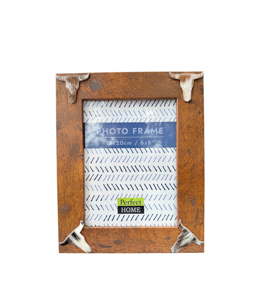 A8926A - Real Cowhide Love Hearts Picture Frame