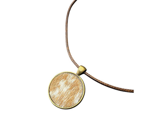 J6912 - 100% Cowhide Pendant Necklace