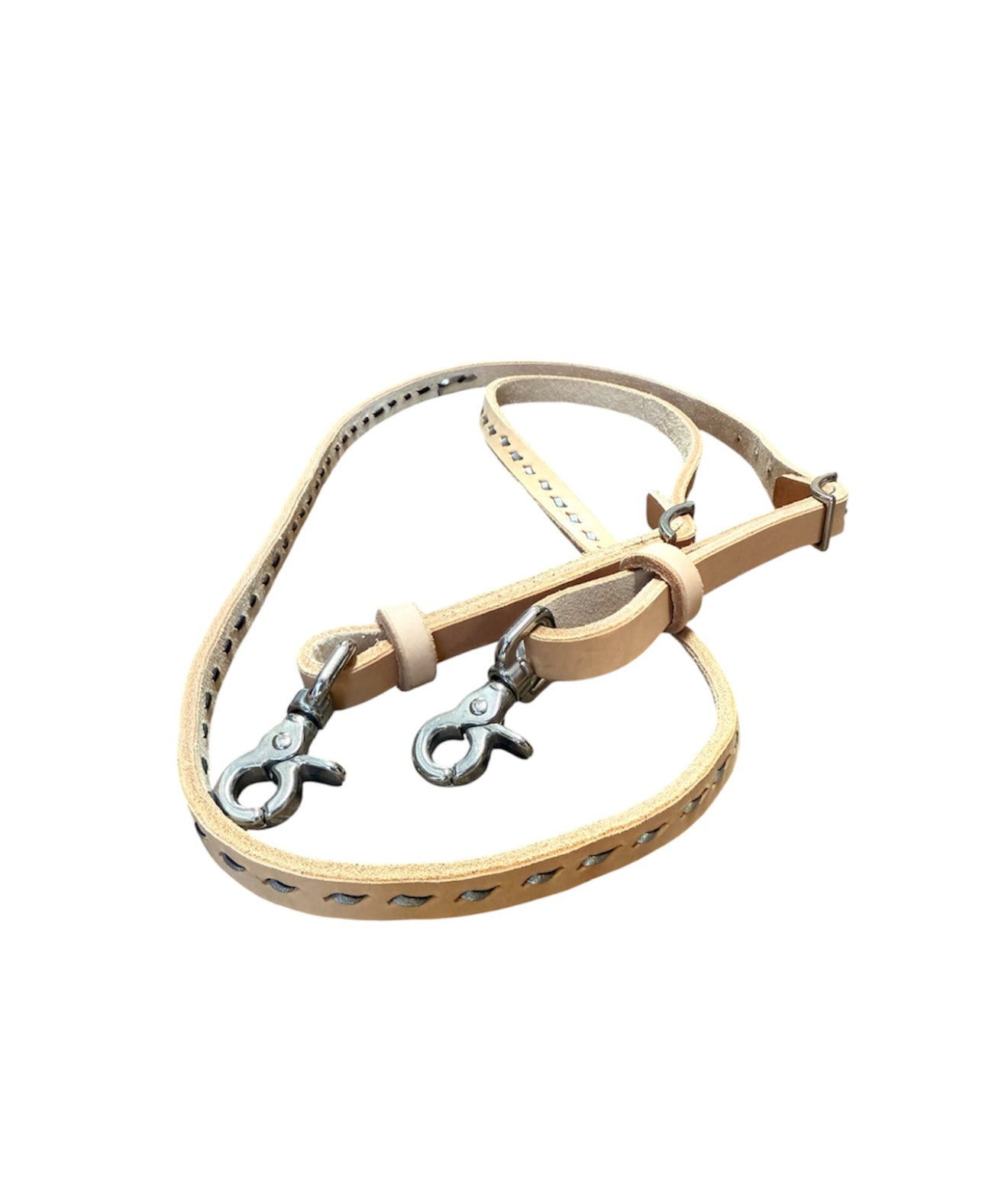 T5569 - Silver Aust Made Laced Barrel Reins