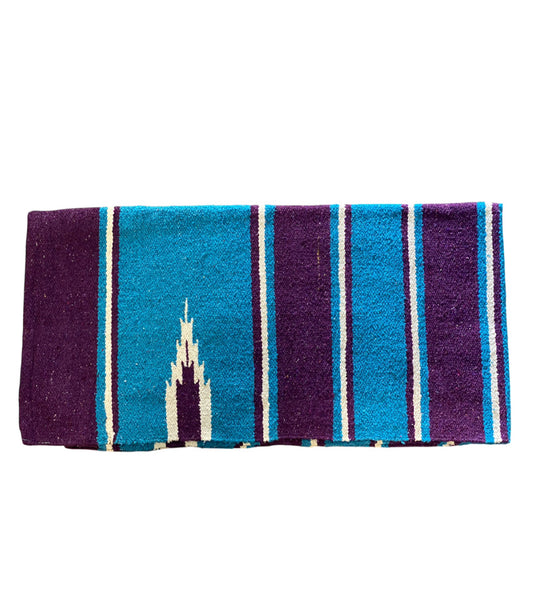 090019TQP - Turquoise / Purple   Navajo Single Weave 30"x 60"