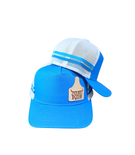 KP4233 - KIDS Rawhide Leather Patch Pink Country Trucker Cap