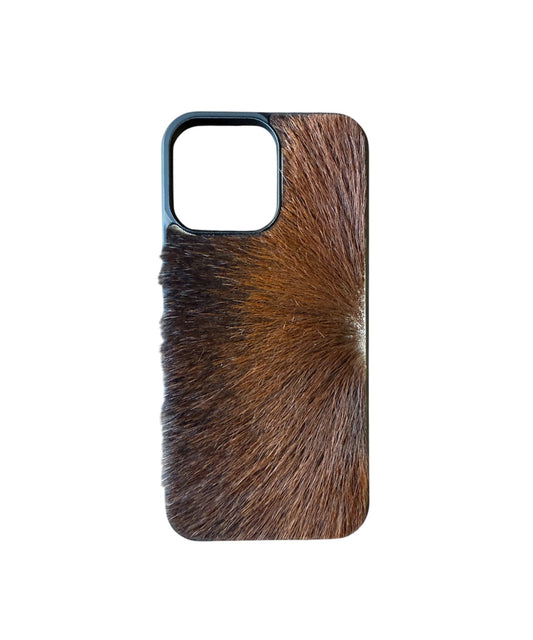 A8817 - IPhone 16 Pro Max Hair on Hide Leather w Rubber Case - Rawhide Western Wear 