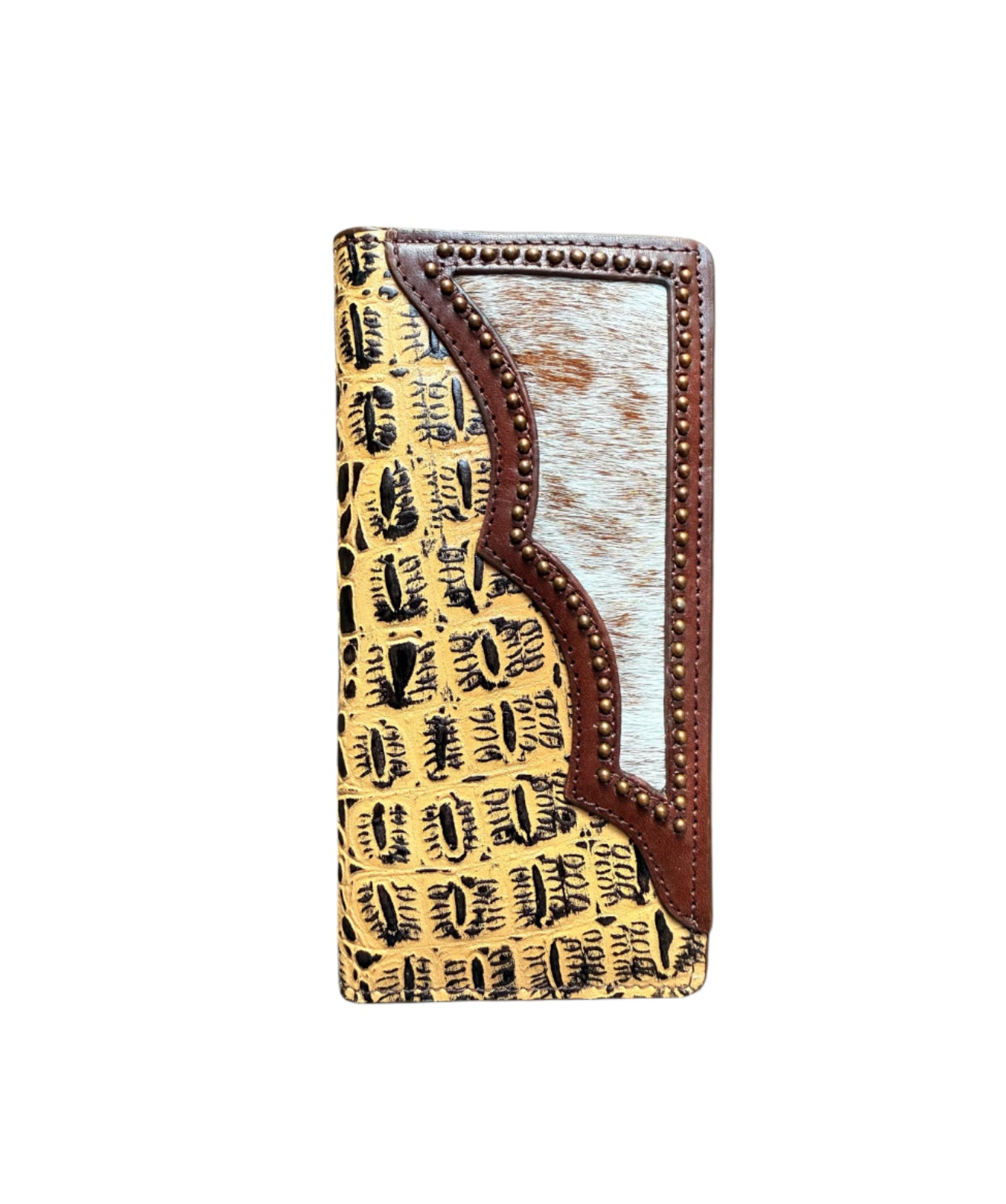 77089 - Men's Wallet with hair on cowhide inlay