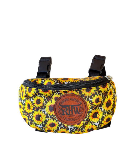 177737 - Sunflower & Cheetah Print Insulated Nylon Saddle Pouch