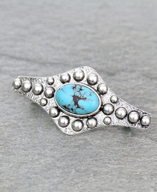 J6738 - Western Design Stone Hair Clip Barrette