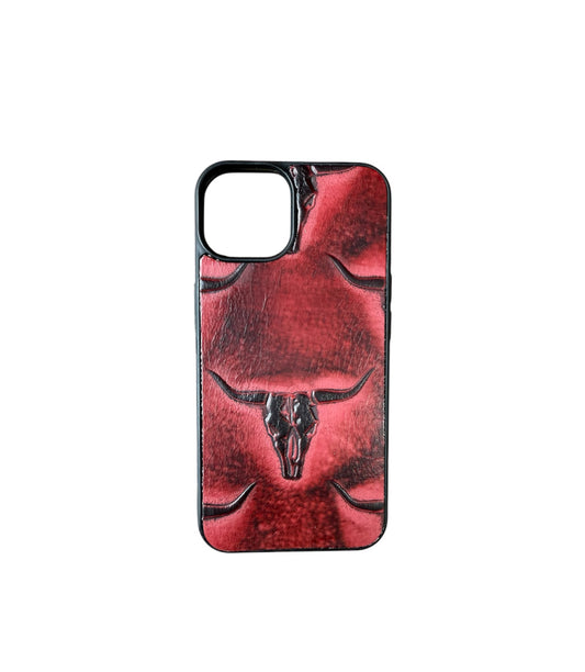 A8467 - IPhone 14 Tooled Leather w Rubber Case