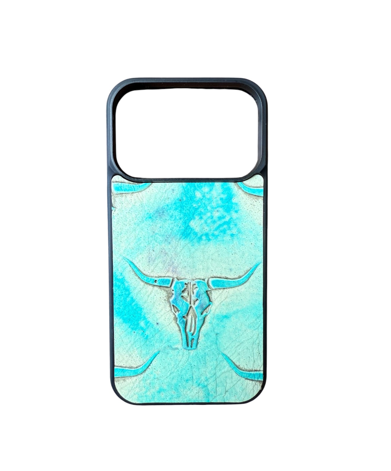 A8962 - IPhone 17 Pro Tooled Leather w Rubber Case - Rawhide Western Wear 