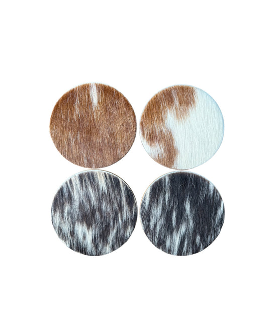 A8390- Cowhide Coasters Assorted Colours