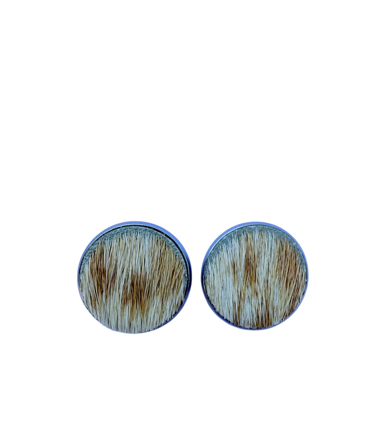 J7051 - Round Hide Stud Earrings
