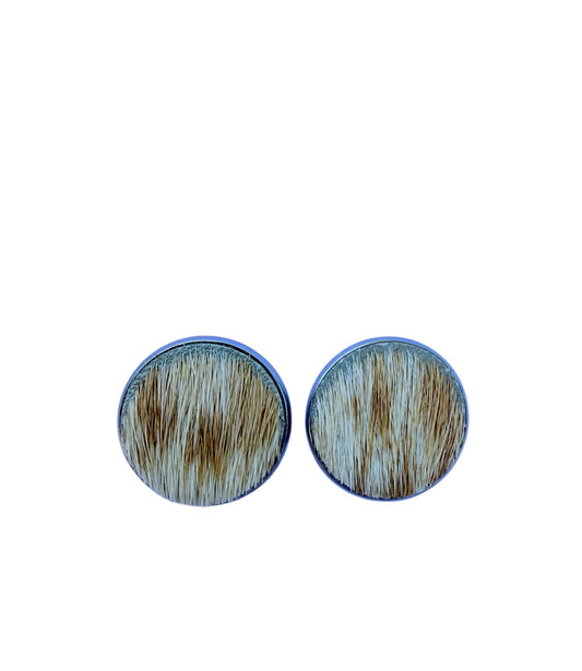 J7051 - Round Hide Stud Earrings