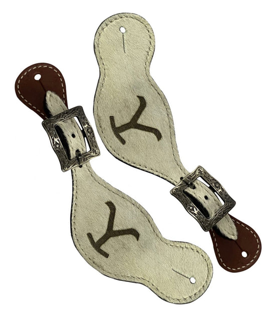 31009 - Ladies Leather Cowhide 'Y' Brand Spur Straps