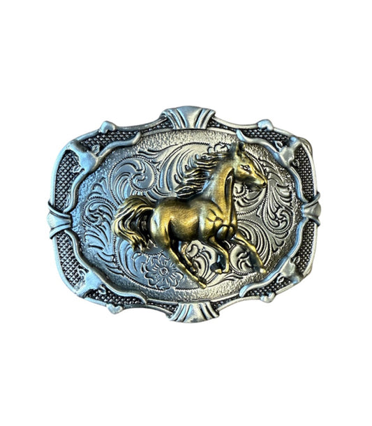 A8655 - Horse & Longhorns Buckle