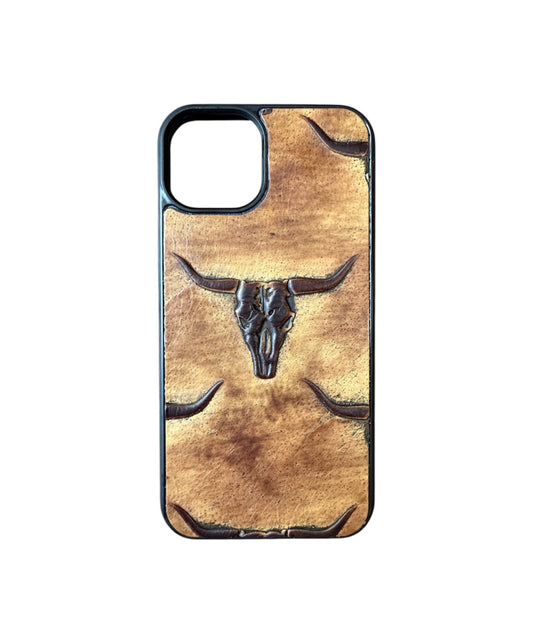 A8425 - IPhone 13 Tooled Leather w Rubber Case