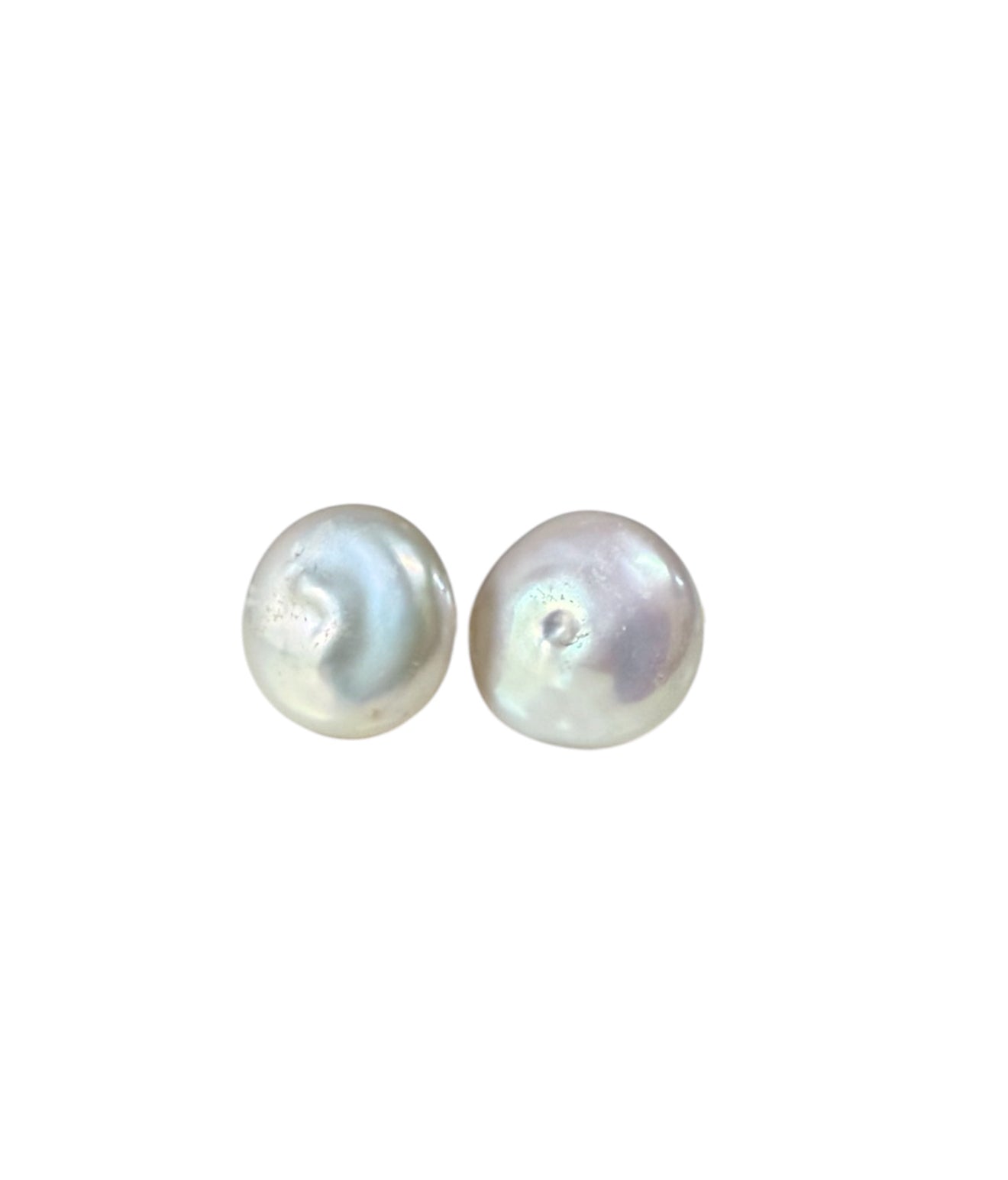 J7104A - Real Pearl White Button Stud Earring (no 2 Pearls are the same) - Rawhide Western Wear 
