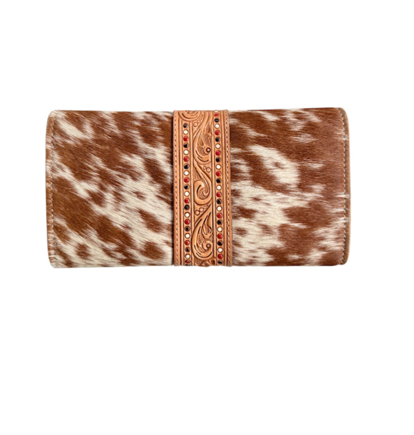 AW29T - Hand Painted Tooling Leather Trifold Wallet