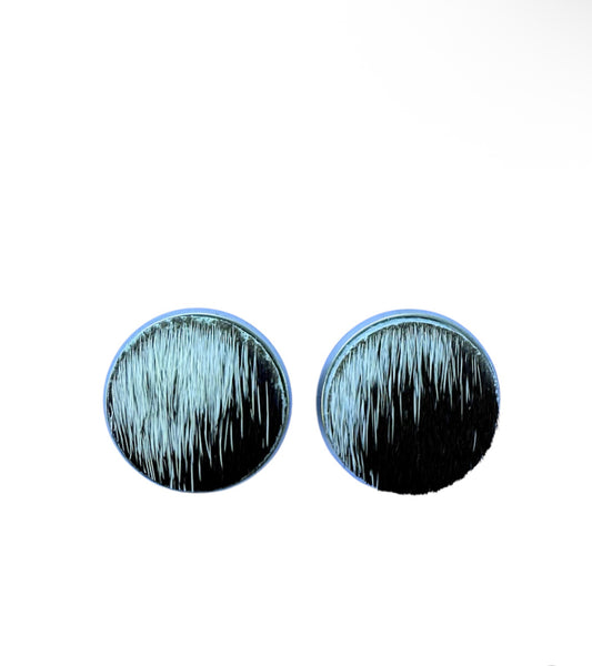J7051D - Round Hide Stud Earrings
