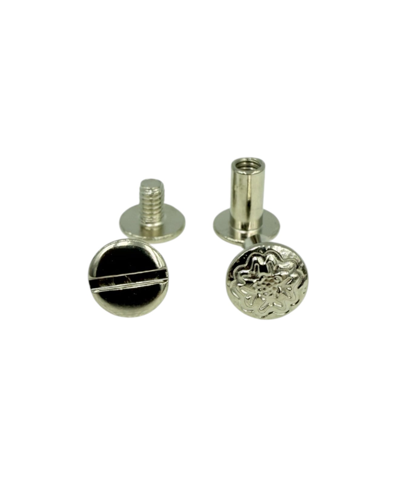A7116 - 10mm Chicago Screw Floral Embossed