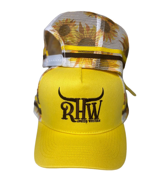 P4149 - RHW Yellow & Sunflower Western Trucker Cap