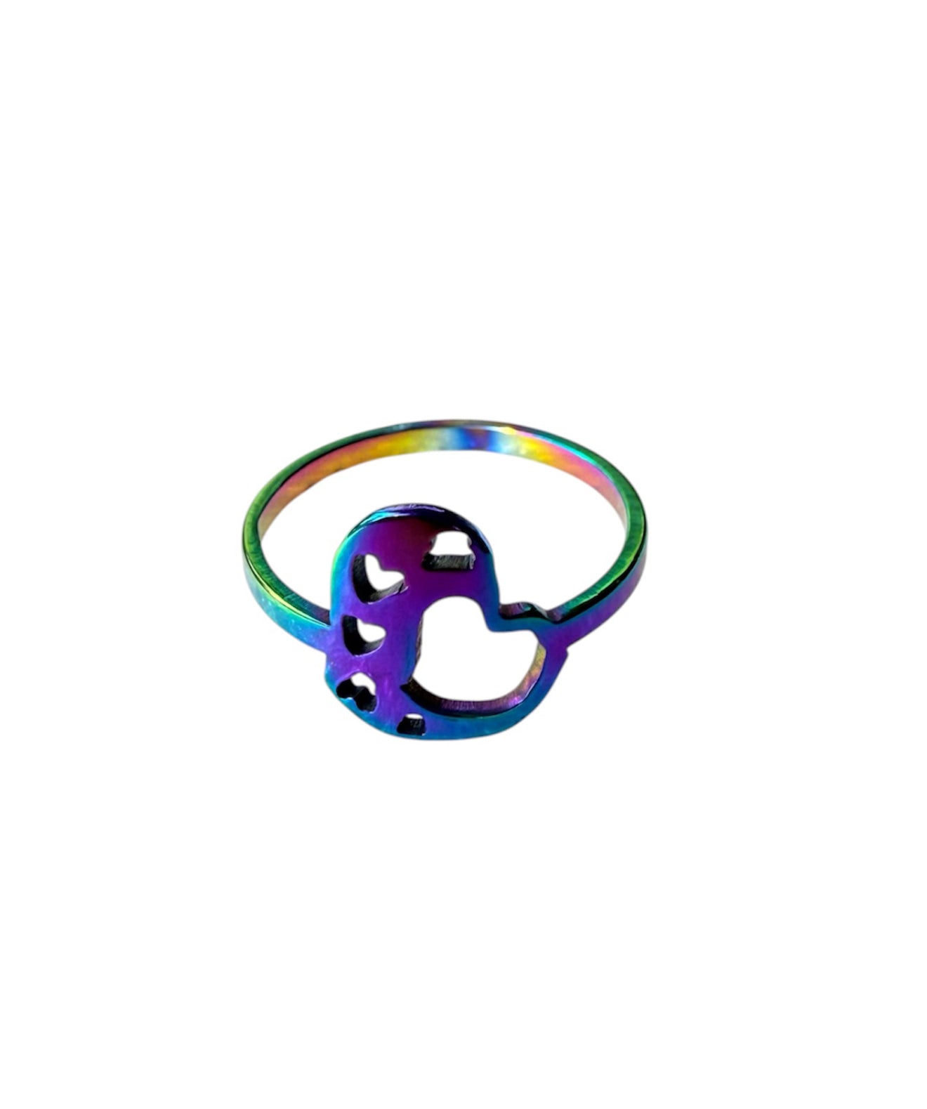 J7165A - Petrol Colour S/S Western Style Ring