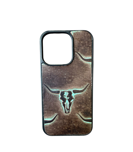 A8446A - IPhone 14 Pro Tooled Leather w Rubber Case