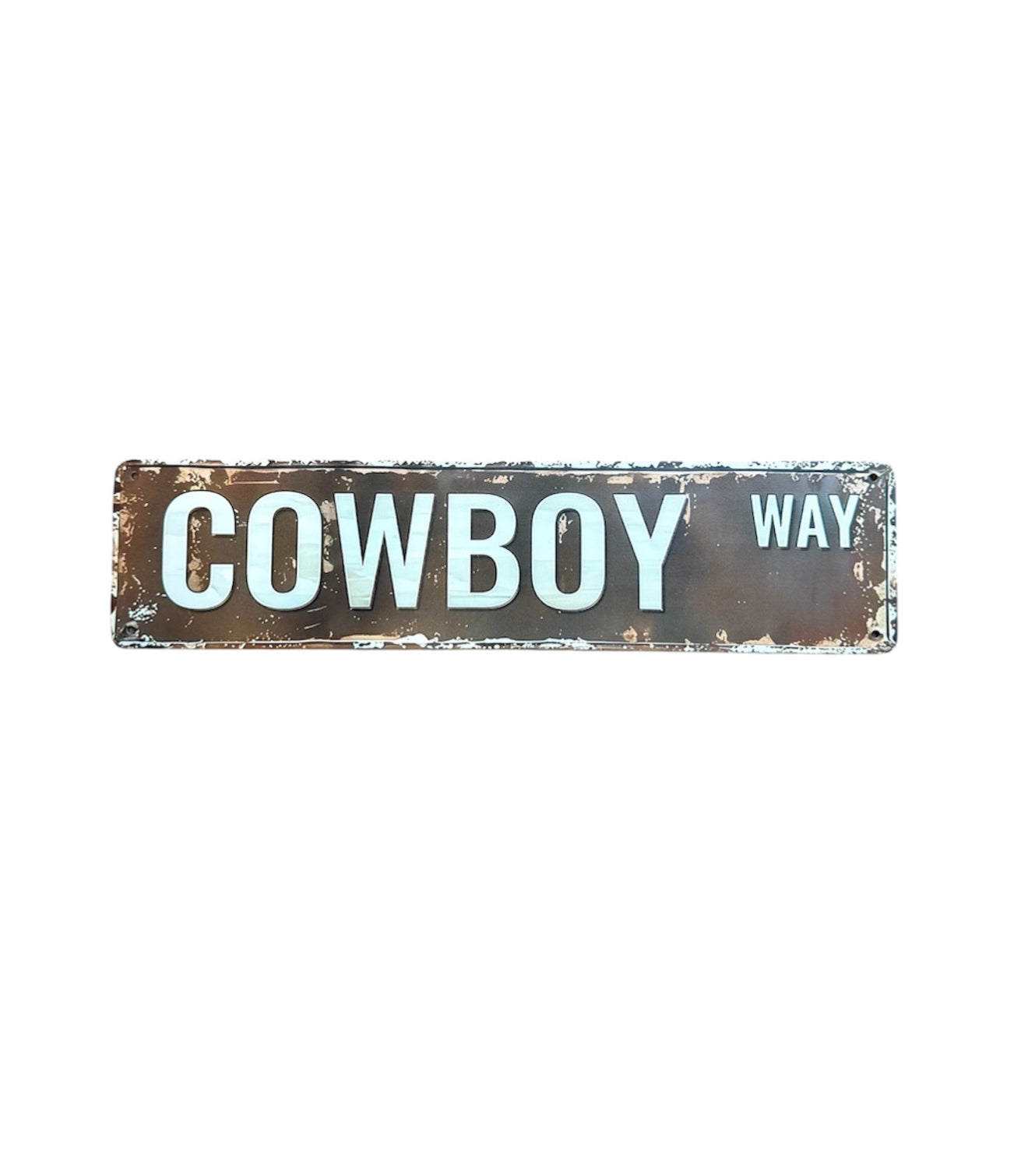 A8912A - Cowboy Way Print Light Wooden Street Sign - Rawhide Western Wear 