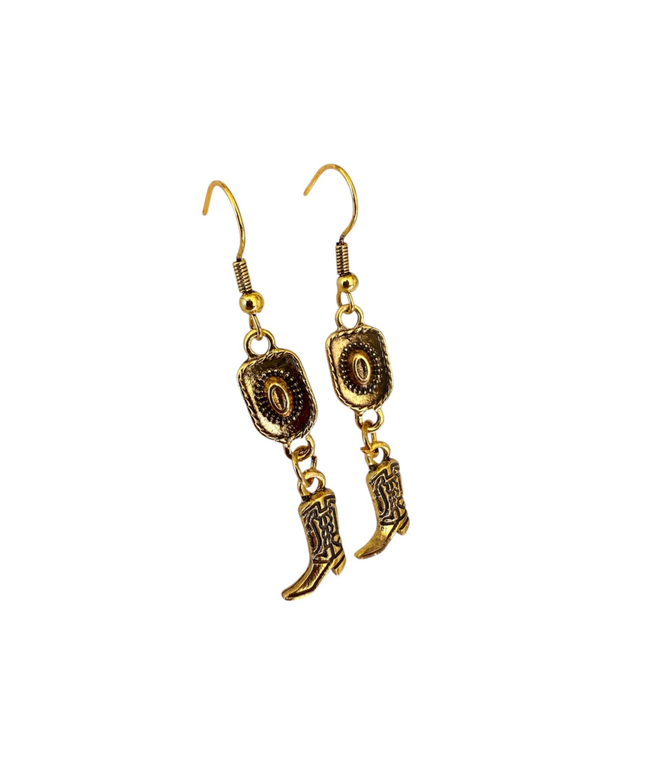 J7026  - Cowboy Hat & Boot Dangle Earrings