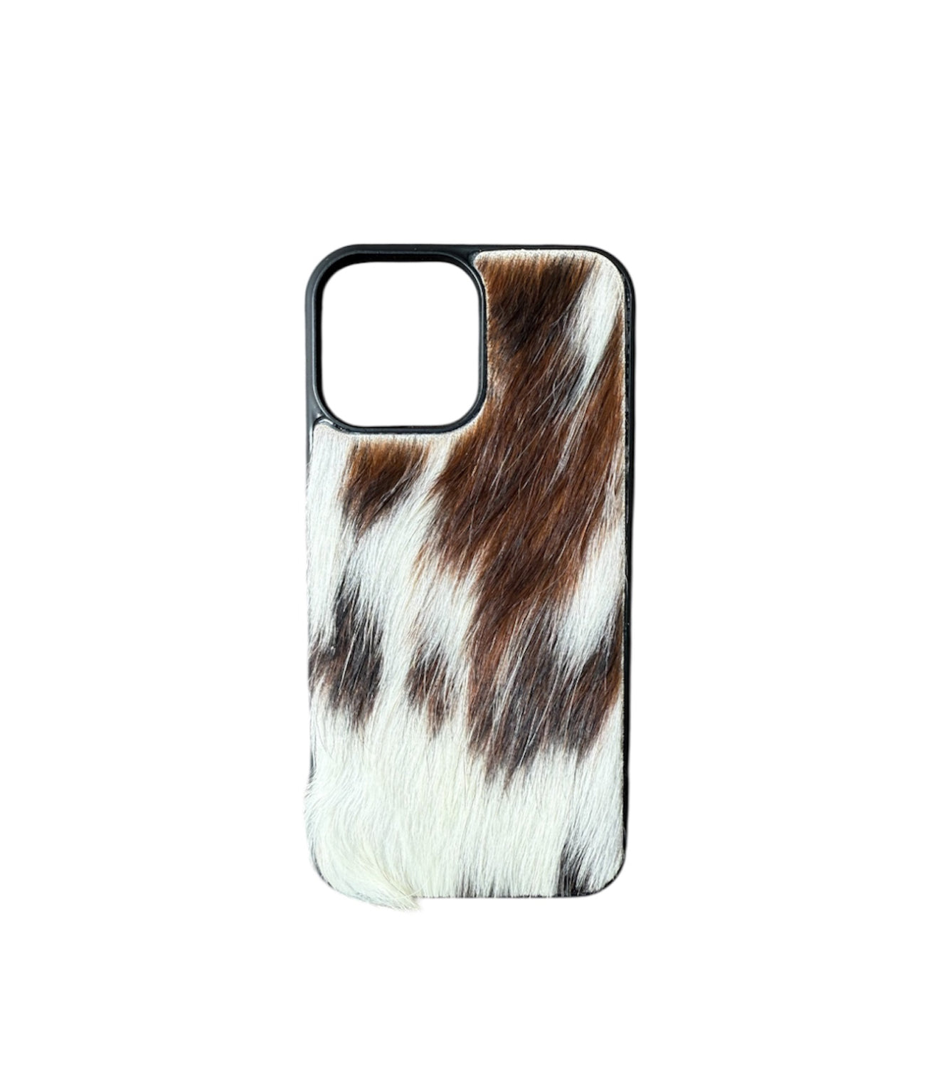 A8627 - IPhone 13 Pro Max Hair on Hide Leather w Rubber Case