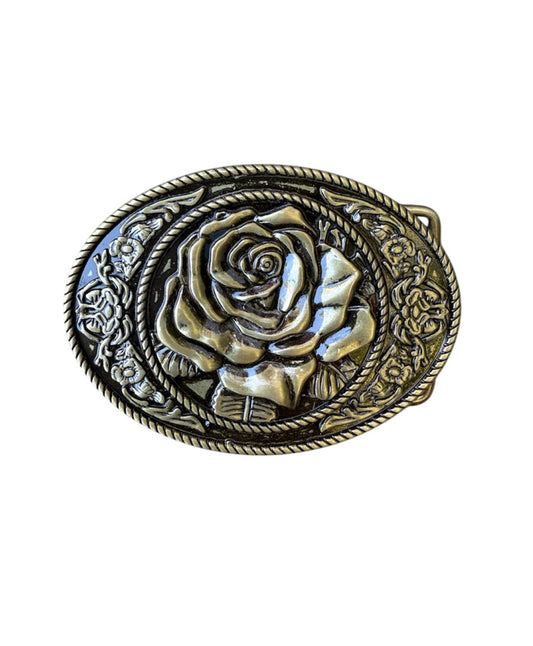 A8876- Bronze Colour Floral Western Belt Buckle