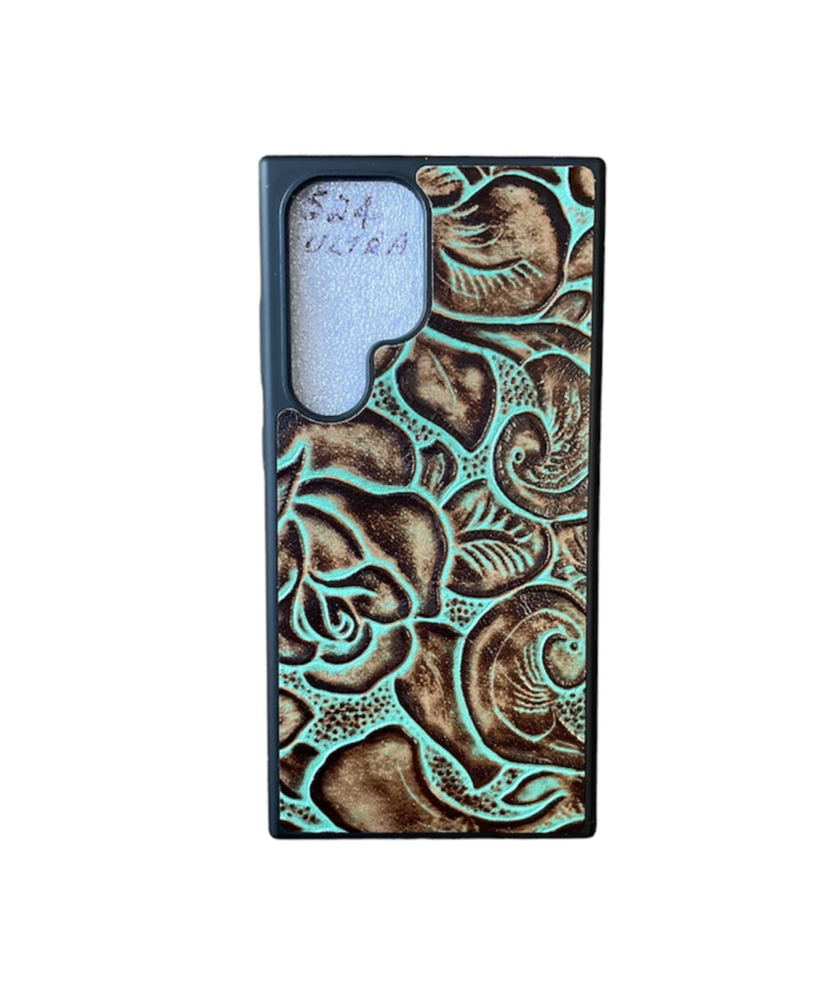 A8717 - Samsung S24 Ultra Tooled Leather w Rubber Case
