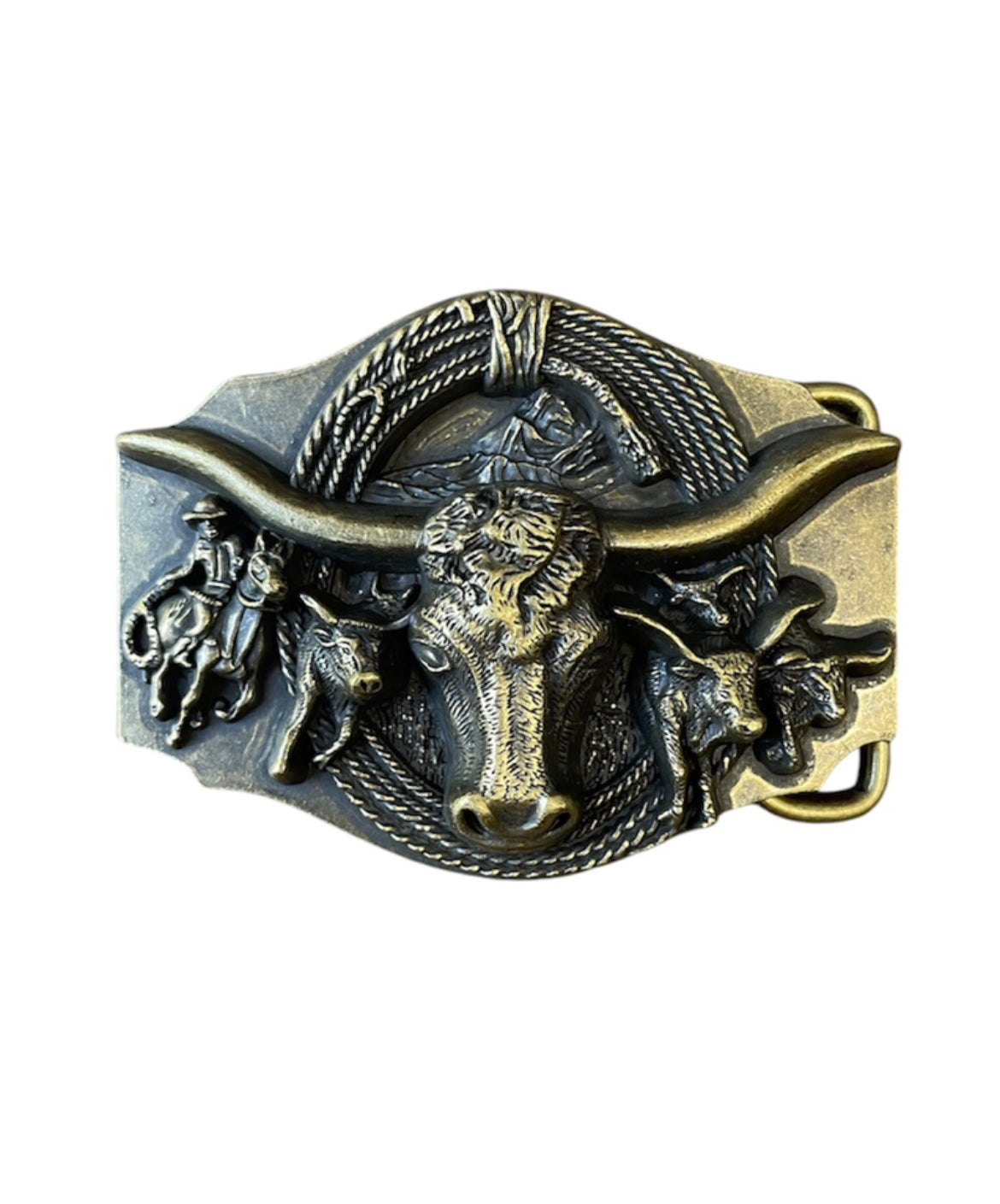 A8251 - Longhorn Antique Western Belt Buckle