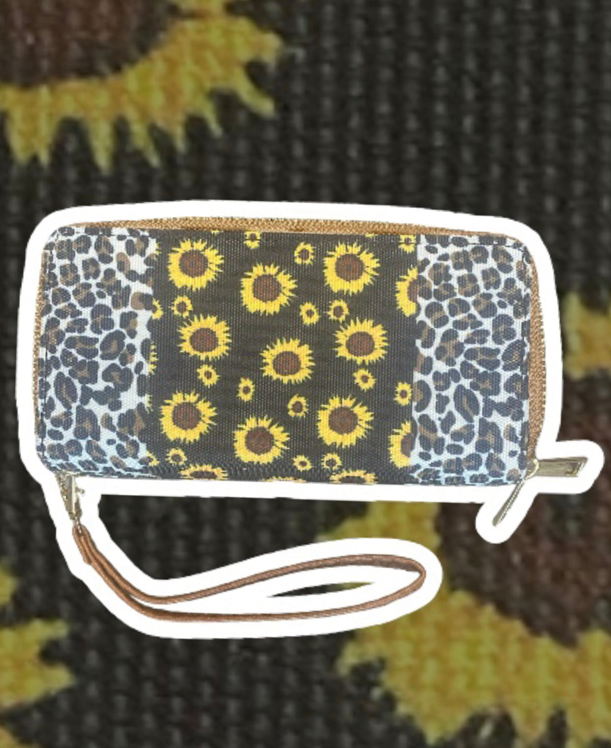 A8483 - Leopard Sunflower Printed Wallet