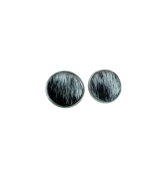 J6597C - 12mm Round Hide Stud Earrings - Rawhide Western Wear 
