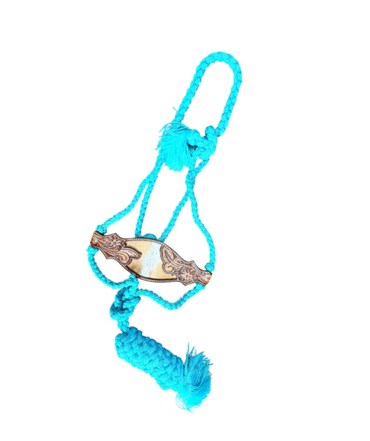 16968 - Teal Mule Tape Bronc Halter with 7 Ft. Lead