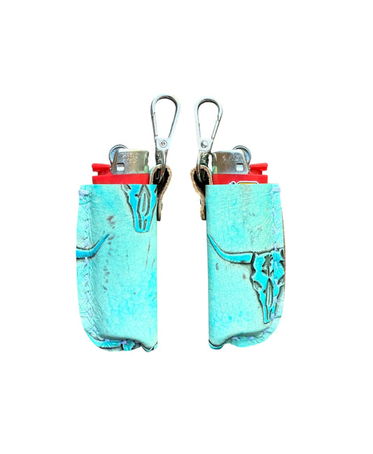 A8893 -  Leather Lighter Holder w Clip - Rawhide Western Wear 