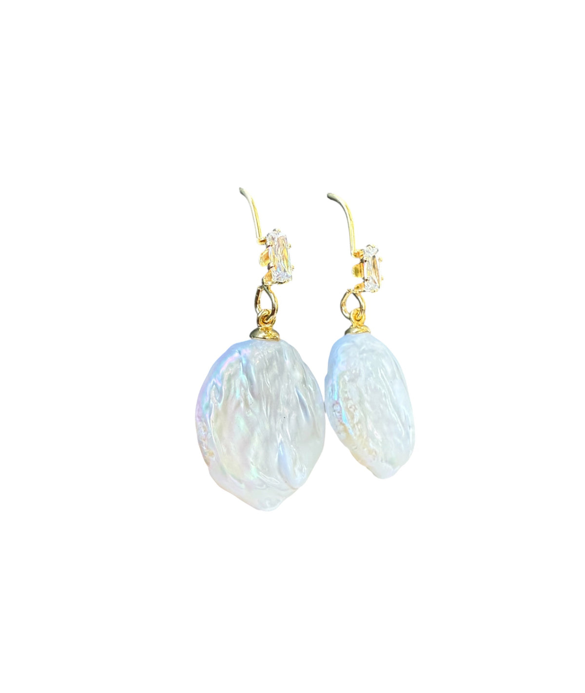 J7117 - Real Pearl White Baroque Dangle Earrings - Rawhide Western Wear 