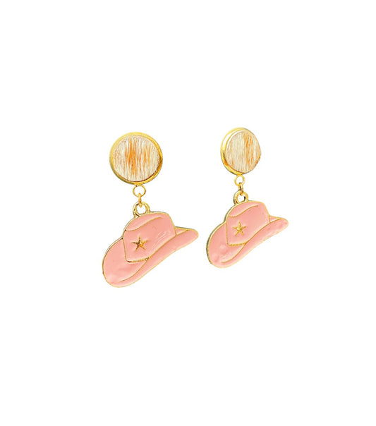 J7018 - 100% Hair on Hide Stud Dangle Earrings