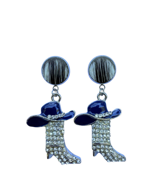 J7041 - 100% Hair on Hide Stud Dangle Earrings