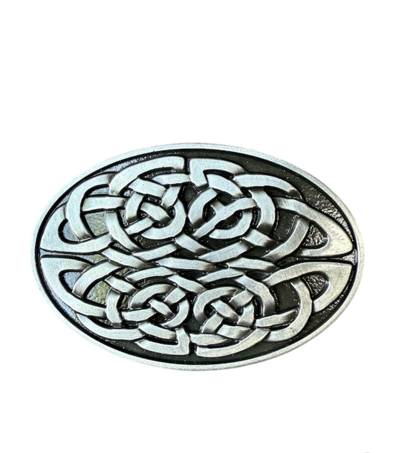 A8472 - Antique Silver Colour Celtic Knot Western Belt Buckle