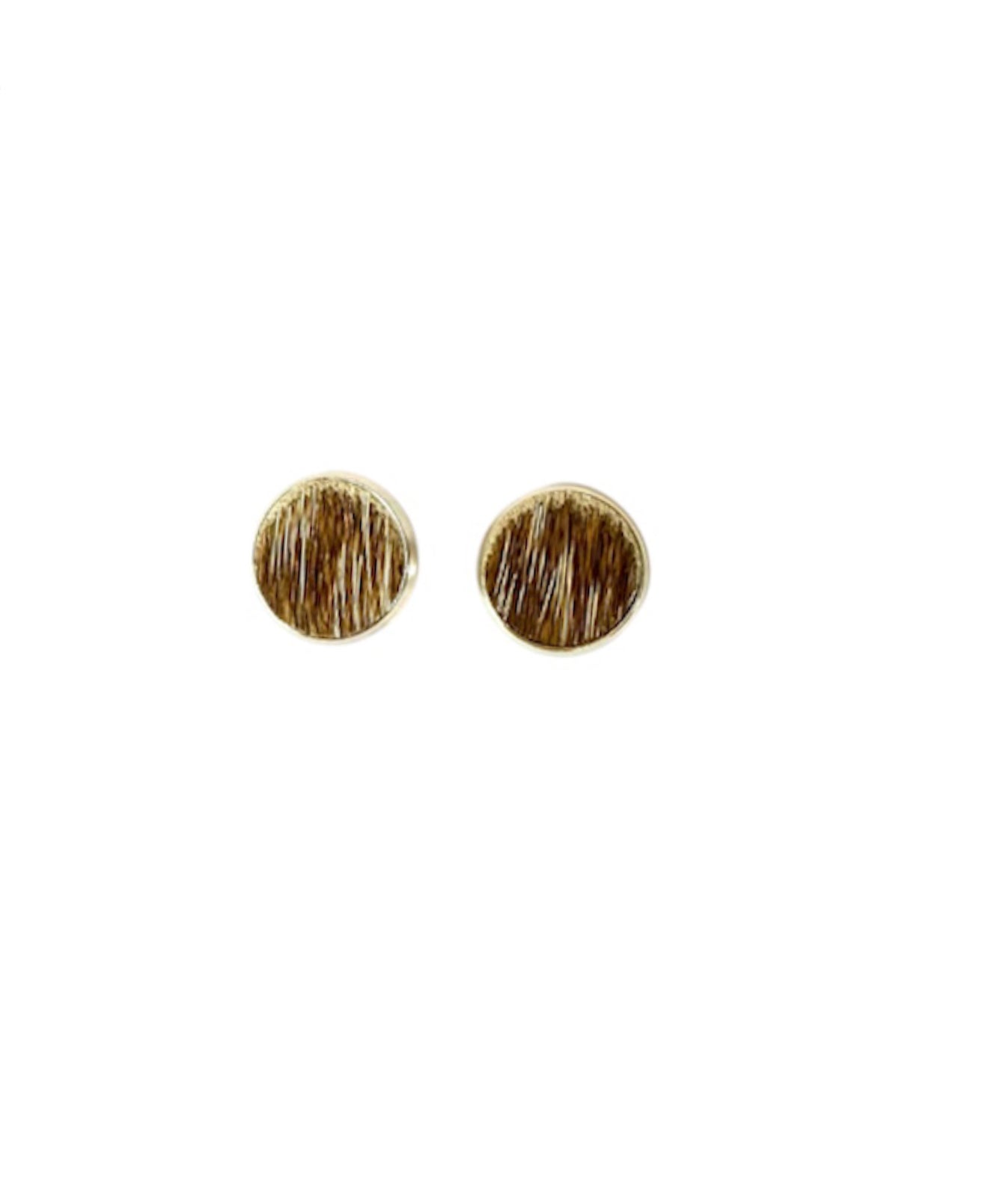 J6975 - Round Hide Stud Earrings