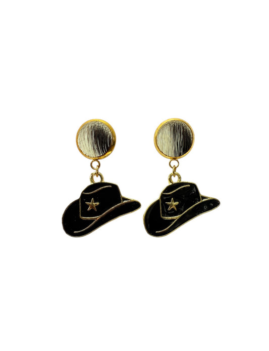 J7018A - 100% Hair on Hide Stud Dangle Earrings