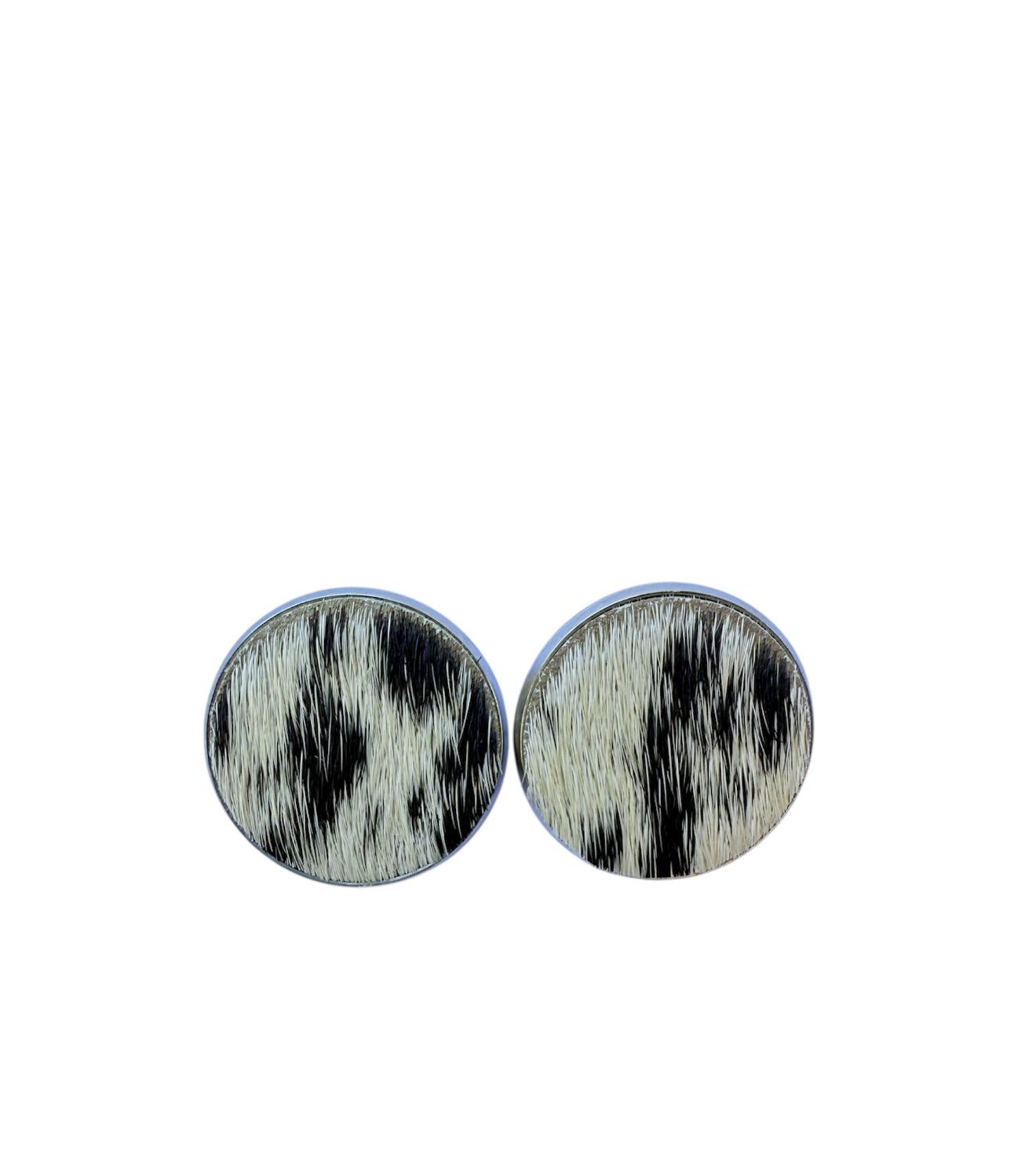J7052B - Round Hide Stud Earrings