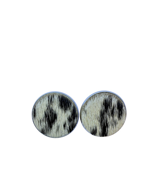 J7052B - Round Hide Stud Earrings