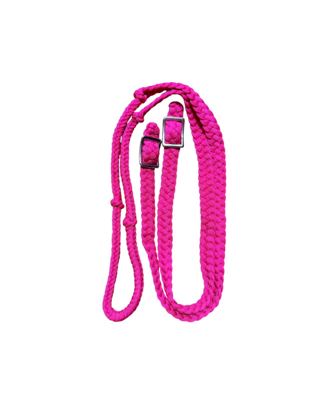 T5303 - One Colour Braided Barrel Reins with Knots